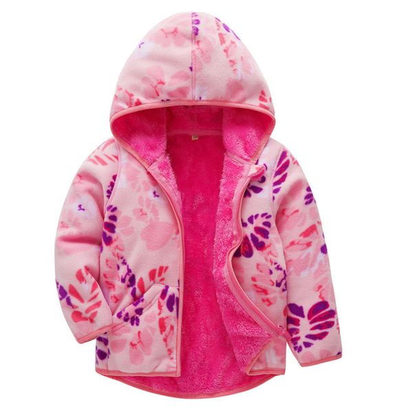 

veste polaire douce capuche pour bb fille, vtement d'extrieur pais et chaud, sweat-shirt, nouvelle collection automne hiver 2020, Blue;gray
