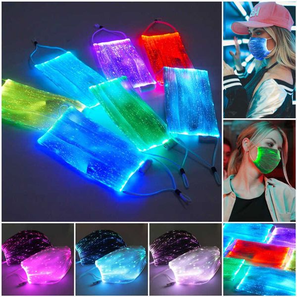 

welcome dropship ed uminous mask with pm2.5 filter colorful face change safety 7colors glowing masks party ma