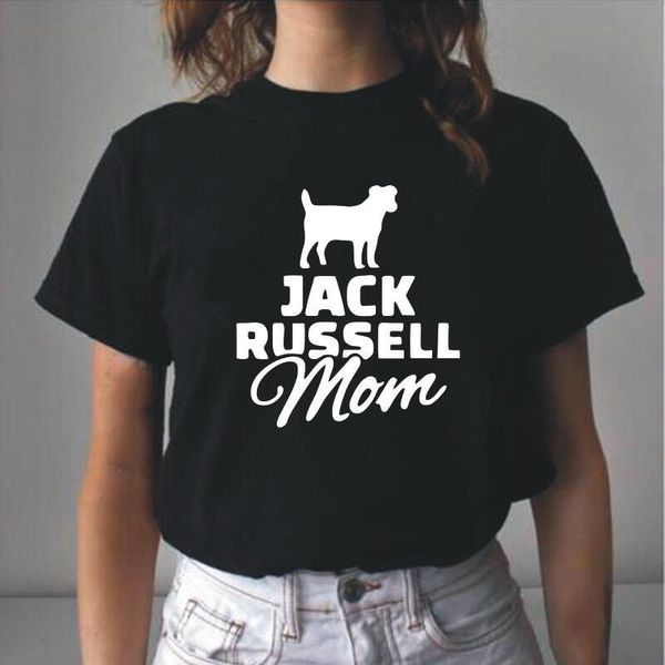 

women's t-shirt funny jack russell mom harajuku t shirt women summer short sleeve casual tee femme plus size camiseta mujer, White