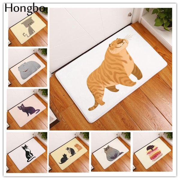 

carpets hongbo welcome home mat yoga cartoon rounded cute cat sleeping kitten doormat for entrance door bedroom mats rugs