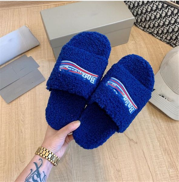 Clássico Mulheres Casuais Chinelos Maomao Sandálias Moda Lã Sandália Mulheres Boa Qualidade Quente Slipper Famoso Designer de Inverno Real Sapatos de Pele B90621