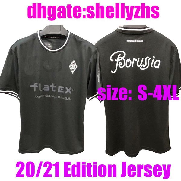 

size:s-4xl 2021 mönchengladbach soccer jersey commemorative edition gladbach 2021 monchengladbach zakaria plea black borussia football shirt, Black;yellow
