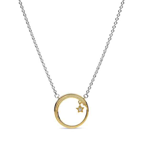 

new 2021 100% 925 sterling necklace silver shine shooting star fit diy original fshion jewelry gift 111