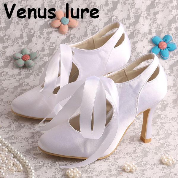 

dress shoes style ribbon bridal closed toe white ladies wedding pumps, Black