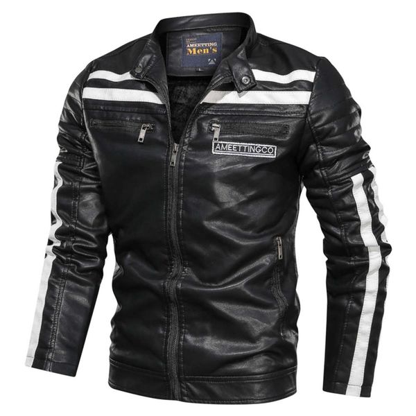 

autumn men's pu leather large casual motorcycle jacket, Black;brown