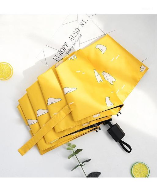 

umbrellas folding umbrella sunscreen anti-uv waterproof women parasol creative fashion teenage girl automatic manual polar bear1