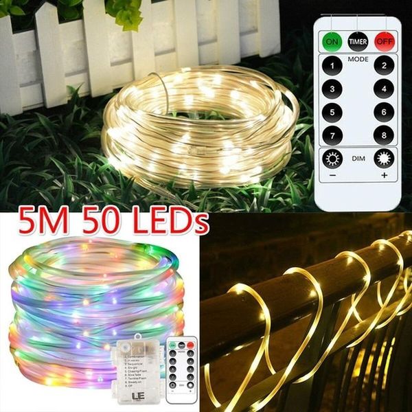 

strings 5/ 10m led strip lights remote control tube rope garland fairy string for outdoor garden indoor christmas home decoration
