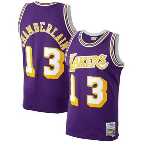 

wilt chamberlain mitchell ness 1971-72 player jersey throwvest stitched basketball jersey, Black