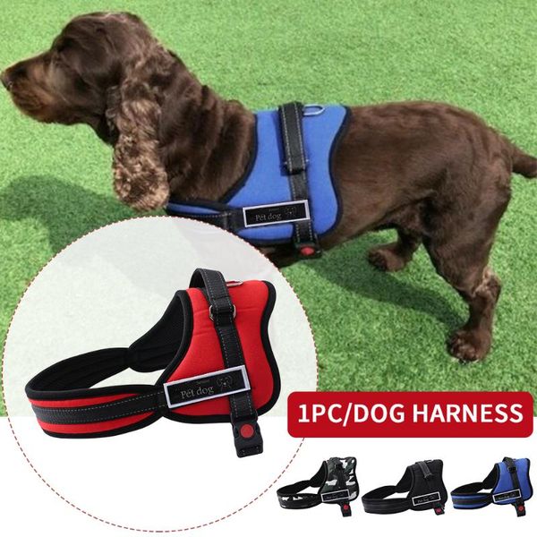 

dog collars & leashes harness with handle collar breathable security reflective pet supplies outdoor walking portable anti lost non pull