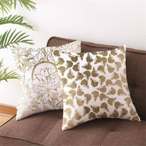 

pillow case custon gold leaf design pillowcases decorative sofa room bed cover home car cute cushion 45*45cm(one side) tpr056