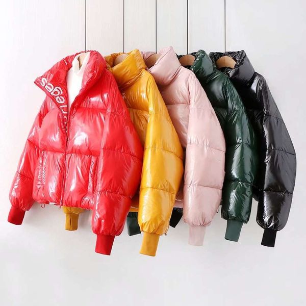 

light luxuryloose down women's short stand student's collar 2020 korean bread cotton padded jacket brand, Black