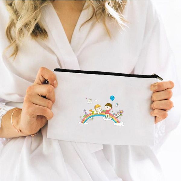 

cosmetic bags & cases bag travel for makeup rainbow mini women's pouch handbags make up storage kawaii organizer personal
