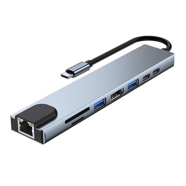 

hubs type c 8-in-1 data docking station usb2.0/usb3.0 interface converter pd 87w adapter for pro