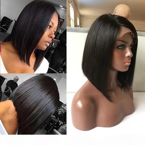 

short bob wig full lace wigs human hair brazilian short bob lace front wigs virgin hair cuts bob human hair wigs, Black;brown