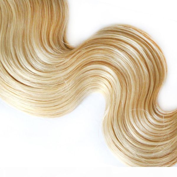 

6a virgin unprocessed pale gold color brazilian human remy hair extensions 10-30" double weft body wave hair weave, Black