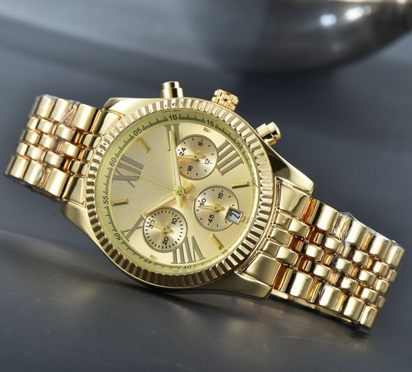 

2021 six stitches luxury womens watches all dial work quartz watch brand chronograph clock steel belt women fashion accessories one, Slivery;brown