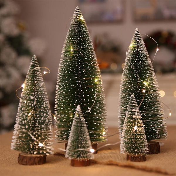 

christmas decorations tree ornaments mini white pine needle tabletop