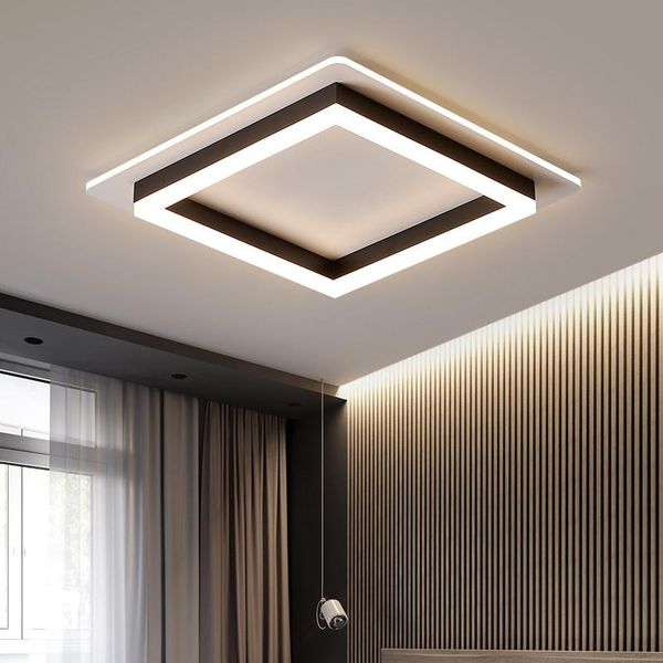 

modern led ceiling lights for living room bedroom black white lamp with remote control bedroom new lighting luster lampadari
