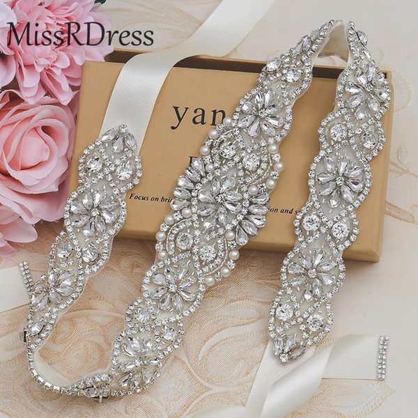 

wedding sashes ueen s001 rhinestones belts crystal bridal decorative belt with stones jeweled satin ribbons, White