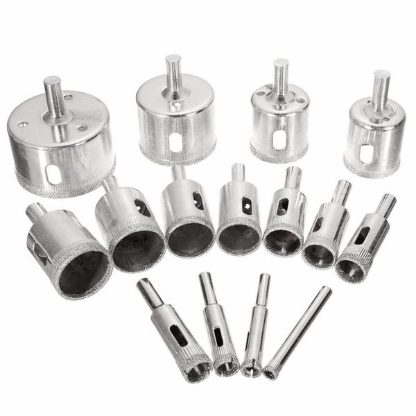 

professional drill bits 15pcs/set 6-50mm diamond glass hole opener ceramic beads round polished coated saw drop ship