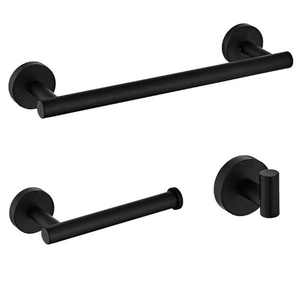 

bathroom storage & organization -matte black 304 stainless steel toilet paper holder roll towel ring rack accessories