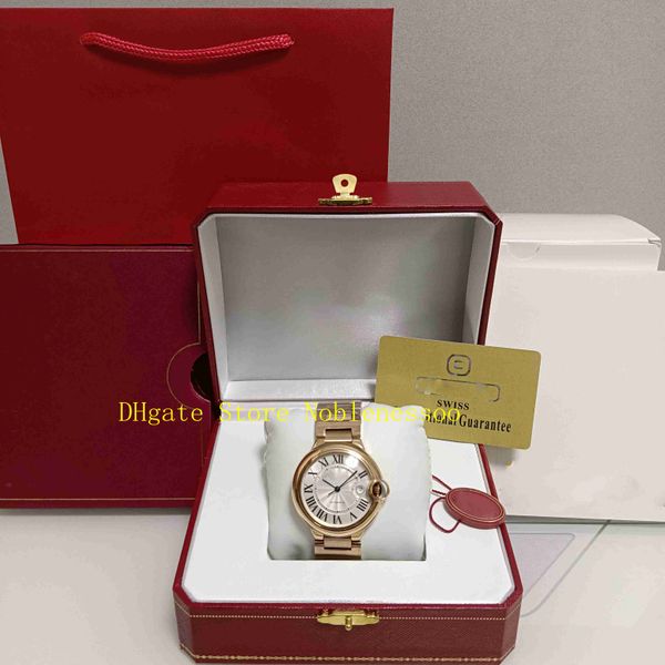 

4 color original box mens automatic watch men's classic 42mm rose gold roman numerals wgbb0016 steel wsbb0049 bracelet mechanical watch, Slivery;brown