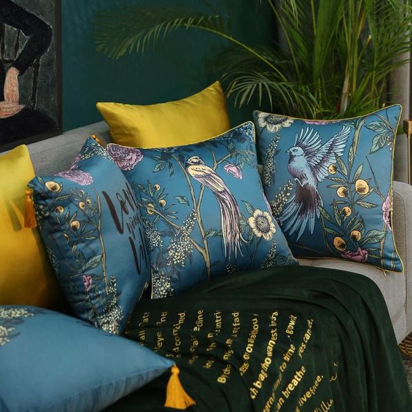 

cushion/decorative pillow dunxdeco cushion cover decorative case artistic modern luxury rainforest birds parrot print sofa chair bedding cou