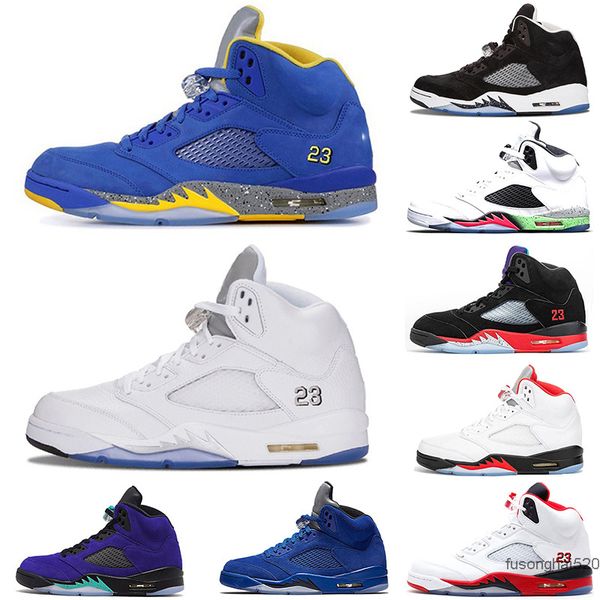 

2022 ing men basketball shoes 5 5s alternate grape blue suede fire red international flight laney royal metallic silver oreo space jam