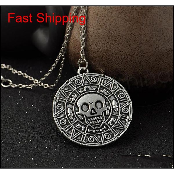 

vintage bronze gold coin pirate charms aztec coin necklace men's movie pendant necklaces for lady xmas gift fa qylqdc luckyhat, Silver