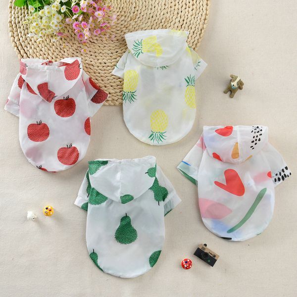 

pet dog fruit sunscreen clothing spring and summer thin breathable lovely pet suppli