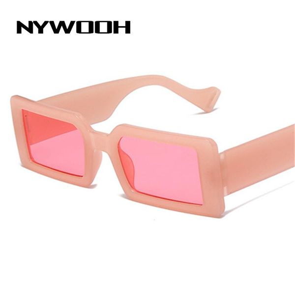 

sunglasses nywooh women rectangle female brand designer vintage square sun glasses men ladies fashion style shades pink eyewear, White;black