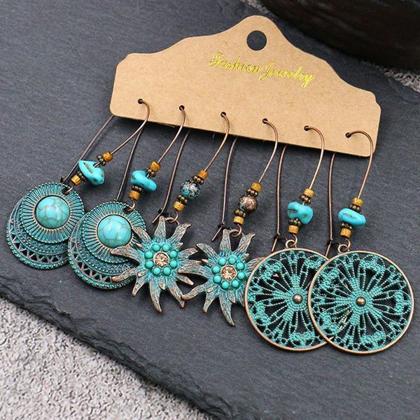 

dangle & chandelier boho ethnic drop earrings for women female fashion 2021 womens set ornament charm jewelry accessories, Silver
