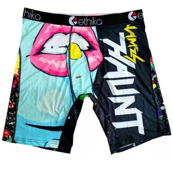 

2021 ethika quality men's boxer underwear ethika technology sports quick drying graffiti print boxer shorts women's beach swimming