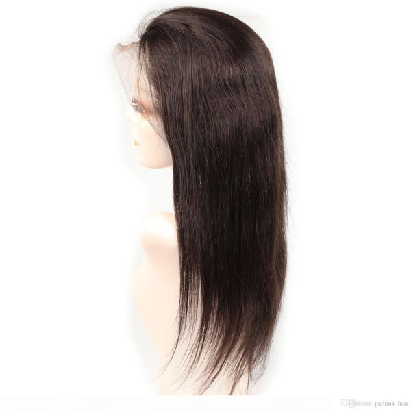 

wholesale virgin brazilian real human hair lace front wigs pre plucked lace front wig human hair, Black;brown