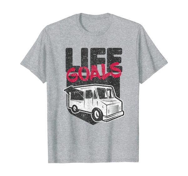

vintage food truck owner life goals t-shirt, White;black