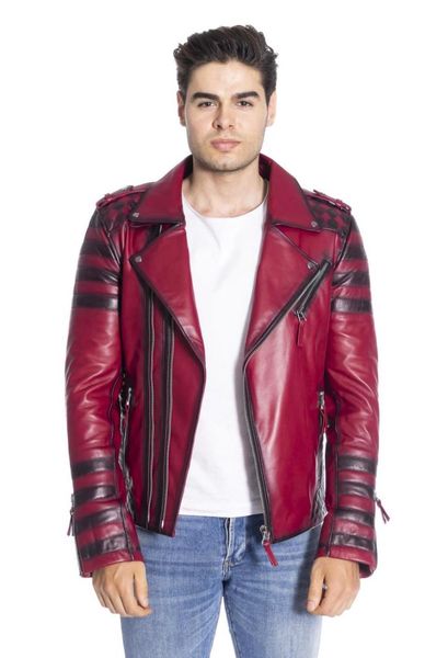 

men's leather & faux genuine red coats jacket 1st grade sheepskin coat vintage formal casual, Black