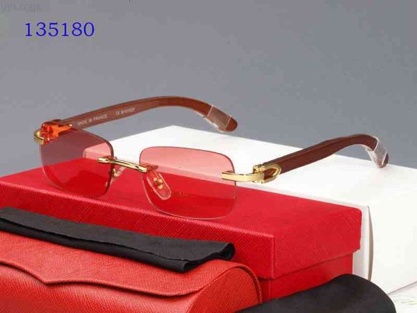 

fashion luxury designer cart/er sunglasses natural wood carter 2021 men black and white buffalo horn retro rimless square frame, White;black