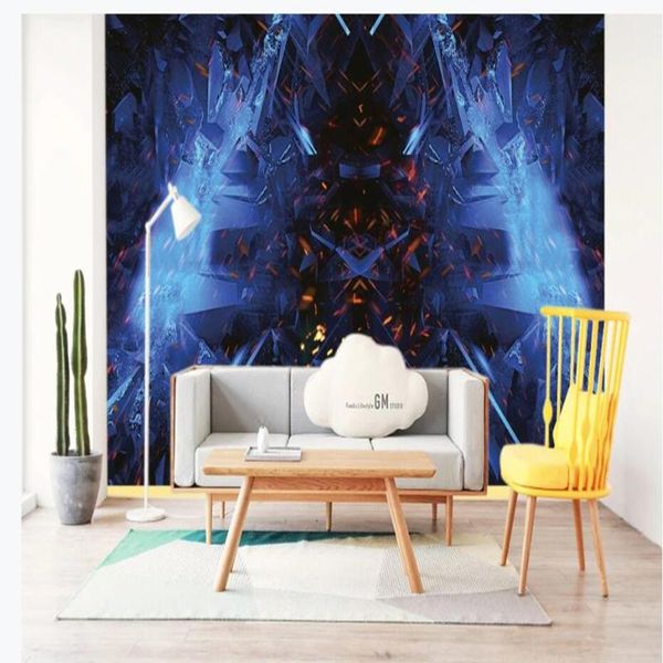 

wallpapers mi'lo'fi custom large wallpaper mural 3d blue three-dimensional eruption seismic space background