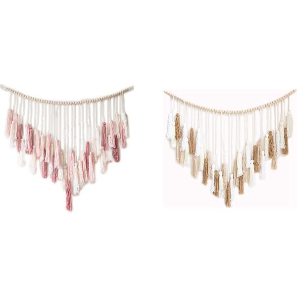 

tapestries macrame wall hanging-large hanging with wood beads-bohemian decor for bedroom and living room