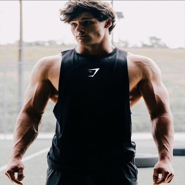 

sports mens casual cotton running sweat wicking vest summer slim basketball training fitness sleeveless shirt, White;black