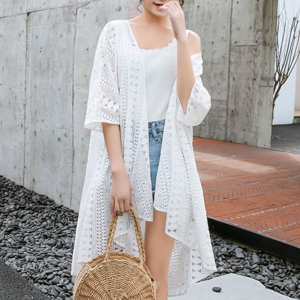 

women's blouses & shirts elegant lace stand collar blouse shirt hollow out floral embroidery feminine women long sleeve, White