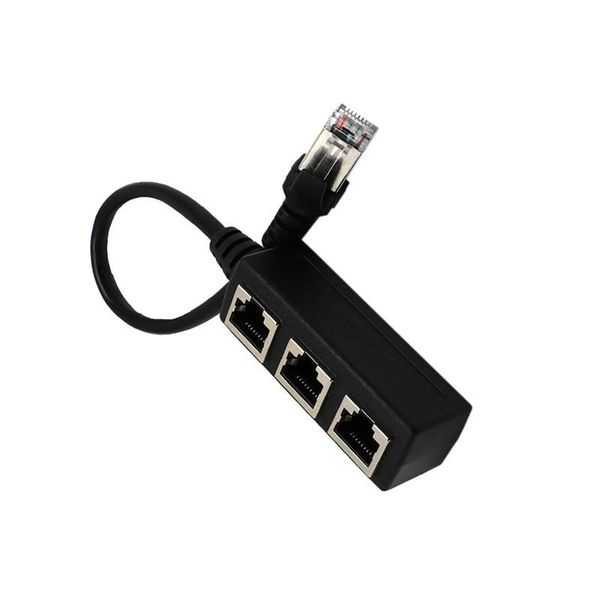 

hubs 3 in 1 rj45 splitter lan ethernet network connector extender adapter cable for networking extension male to 2/3 female
