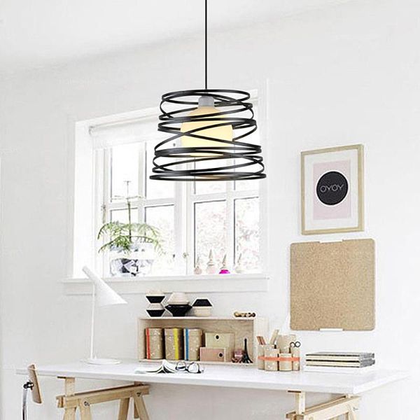 

pendant lamps led art modern form lamp iron hanging light living room bedroom kitchen cafe dining lighting using spiral lights