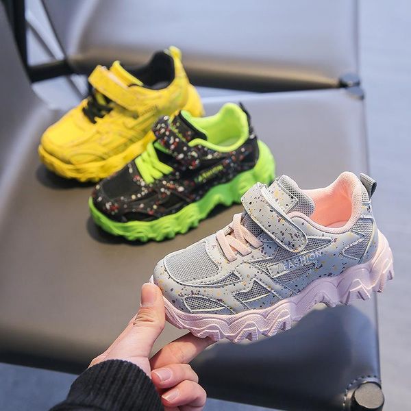 

children dad sneaker 2021 breathable mesh shoes for girl lightweight kids shoes boy sports trainers child outdoor sneaker e03091, Black