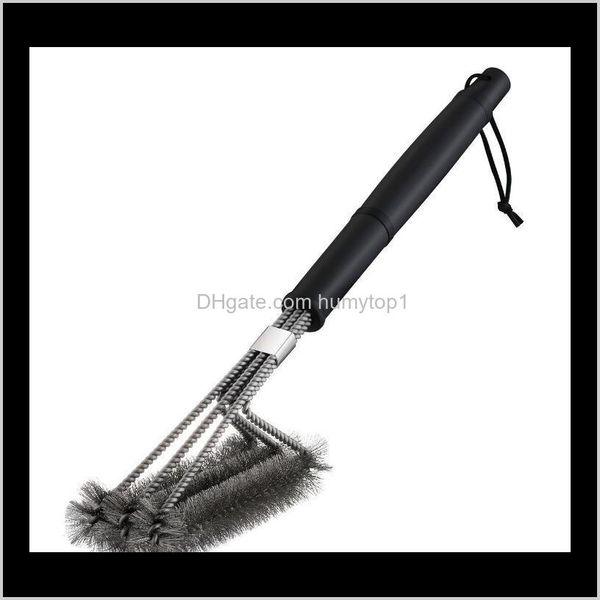 

rugged bbq grill brush 18" stainless steel barbecue long handle cleaner durable cooking brushes cleaning tool outdoor gadgets ooa5060 0