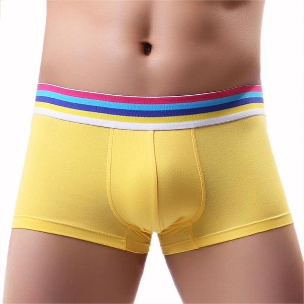 Mutande Uomo Slip Bauli Boxer Cintura regolabile Custodia rigonfia Intimo di cotone Moda Sport Pantaloncini Fondo Pantalone Uomo Mutandine senza cuciture