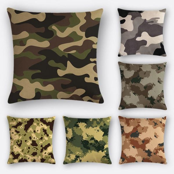 

cushion/decorative pillow camouflage series family living room sofa decorative cushion cover headboard 45x45cm linen pillowcase