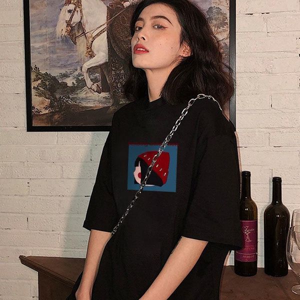 

women's t-shirt spring and summer short-sleeved cotton for female students korean loose half-sleeved plus size wild, White