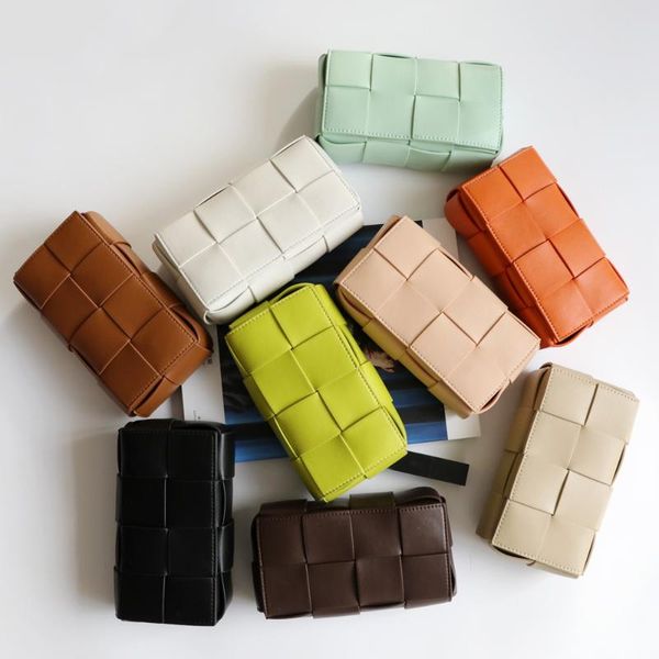 

waist bags 2021 mini woven clutch bag envelope chest leather female chain pouch cow women