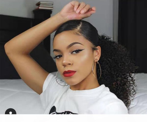 

diva naturel curly ponytail brazilian hair, Black